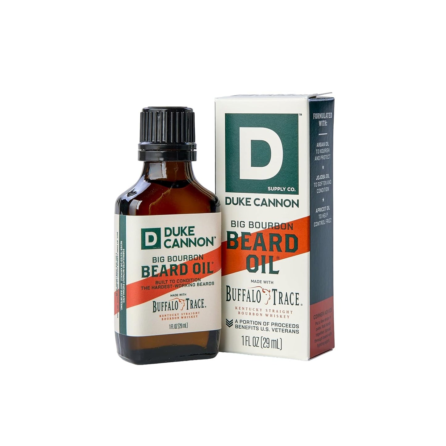 Duke Cannon Bourbon Beard Oil – Bourbon Scented Conditioner for Soft, Strong, Frizz-Free Beards – 1 fl oz