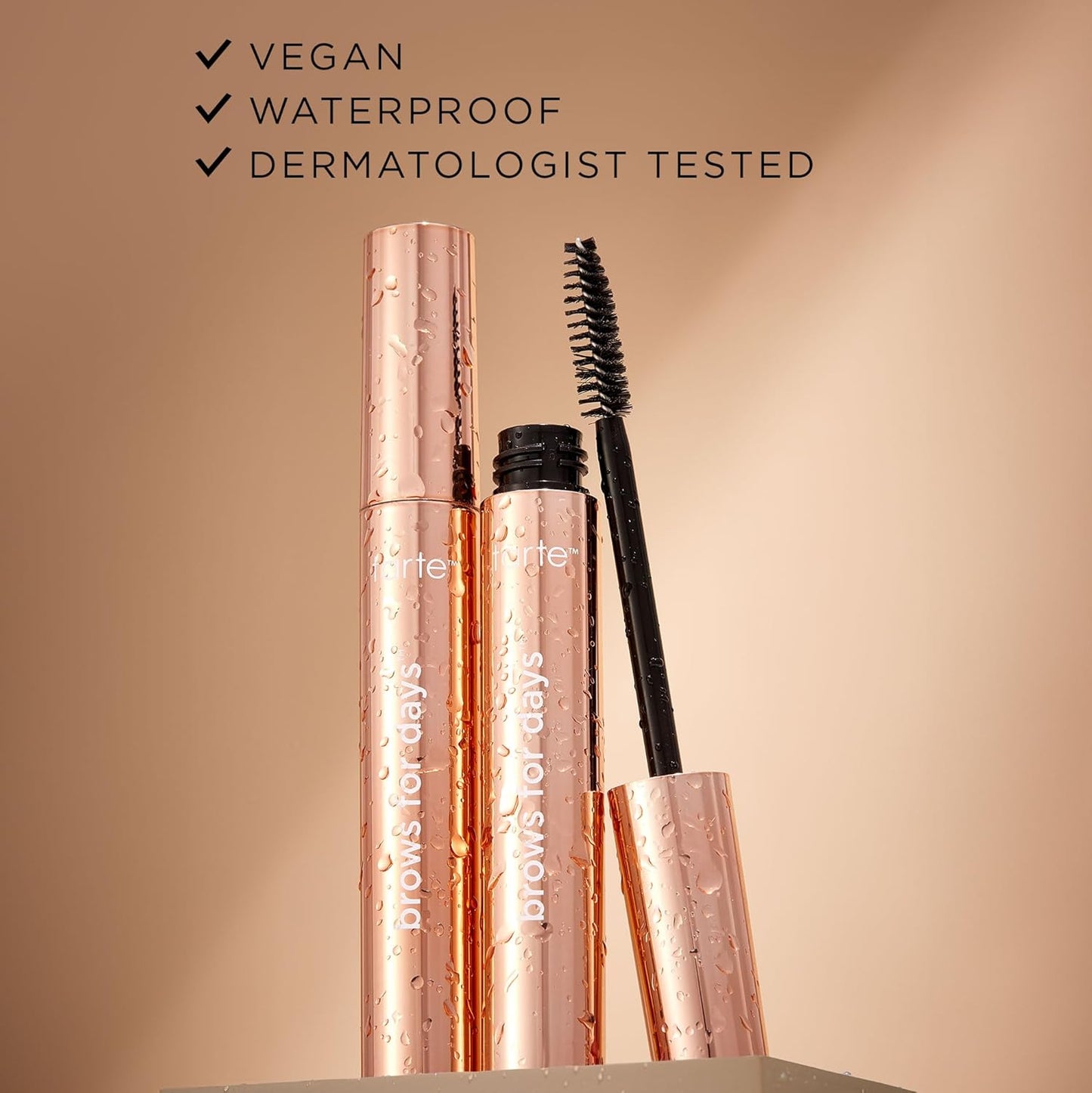 Tarte Brows For Days Framing Gel - Clear Waterproof Eyebrow Gel for Lamination & Shape, Full Size