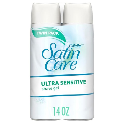 Gillette Satin Care Ultra Sensitive Shave Gel - Fragrance-Free, 7oz Each, Pack of 2 for Women