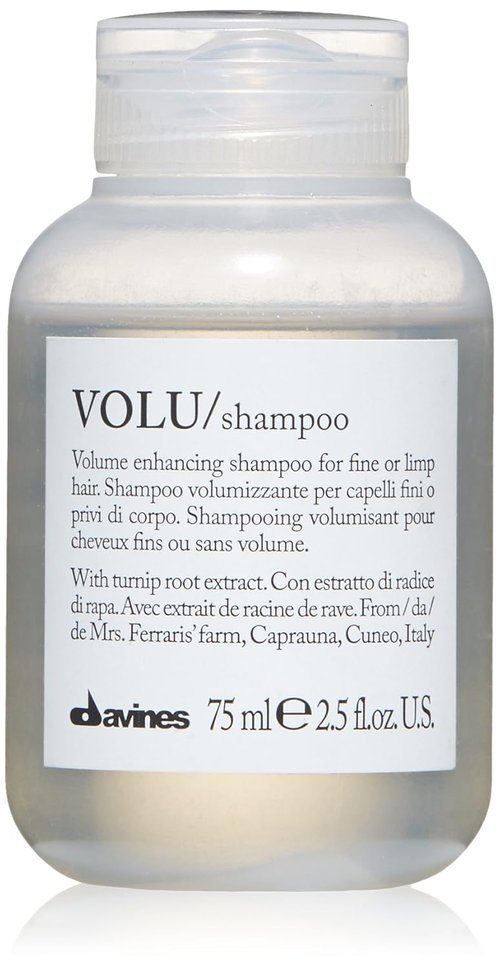 Davines VOLU Shampoo - Volumizing Gentle Cleanser for Fine Hair | Travel Size 2.54 Fl Oz