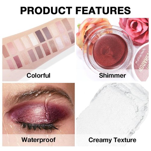 Kaely Cream Eyeshadow Pot - Pearl White Sparkle | High Pigment Waterproof Formula for Mature Skin