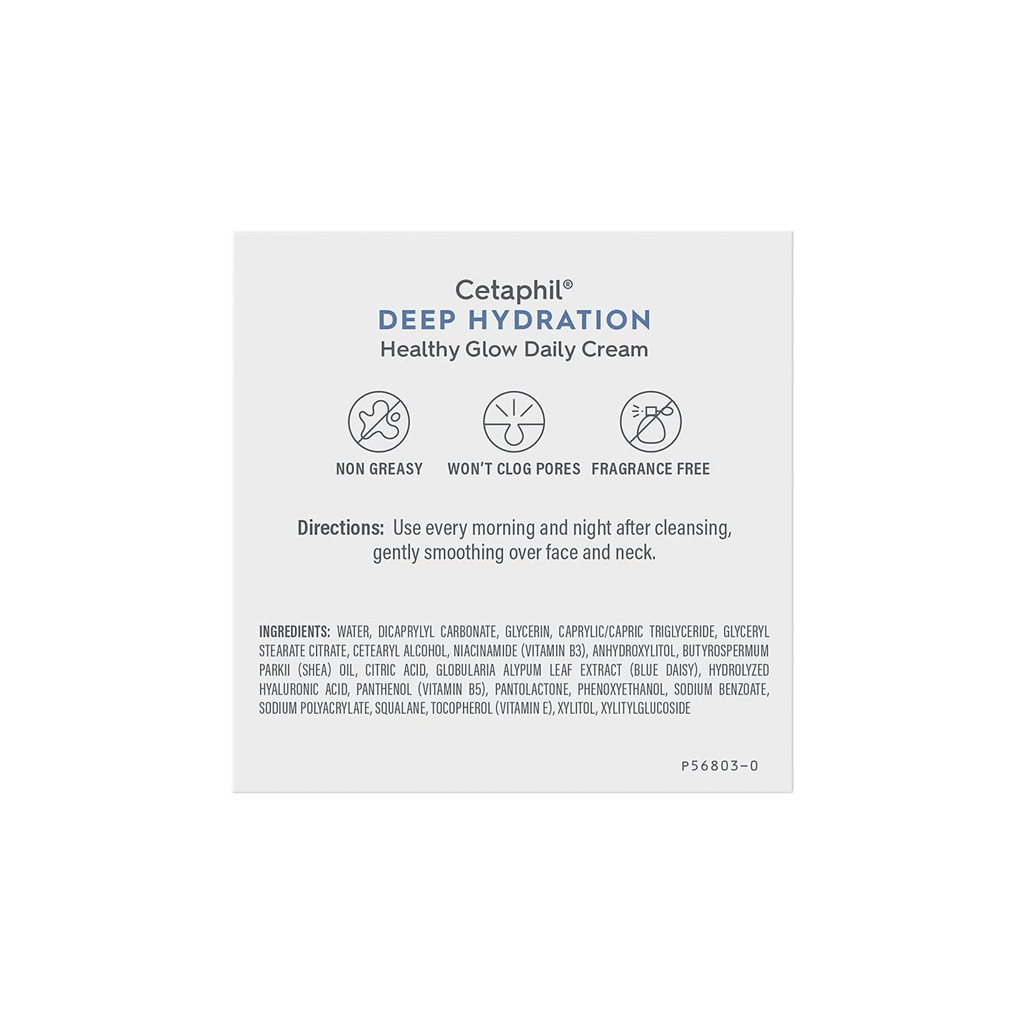 Cetaphil Deep Hydration Daily Face Cream - 48-Hour Moisturizer for Sensitive Skin, 1.7 oz