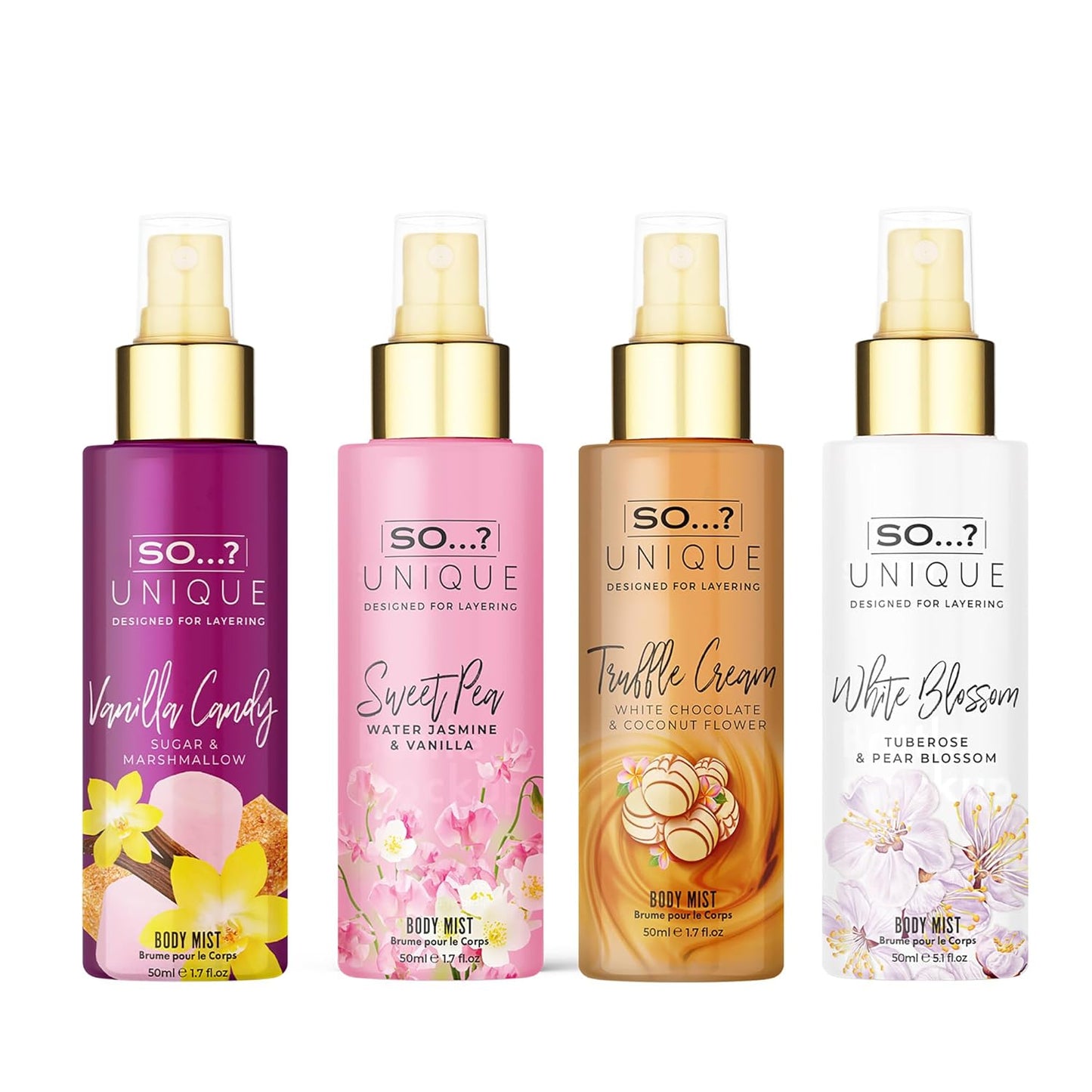 So…? Unique Body Mist Set - Vegan & Cruelty-Free Women's Perfume - Travel Size Gift Set | 4 Pieces
