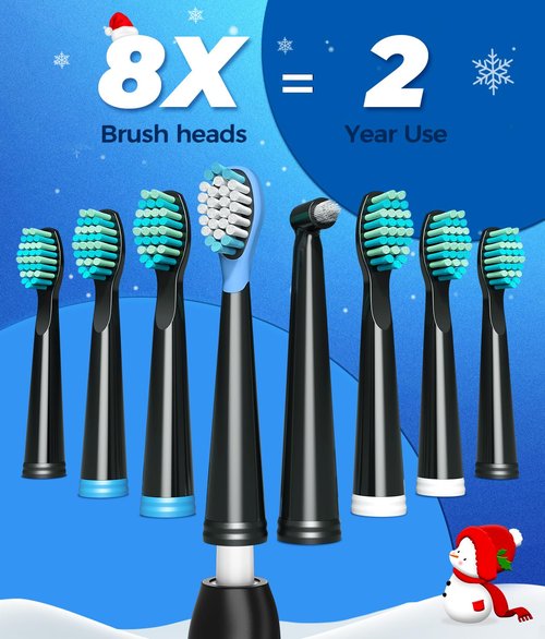 TEETHEORY Electric Toothbrush with Travel Case, Sonic Toothbrush for Adults with 8 Brush Heads for 2-Year Use, 40000 VPM Deep Clean Rechargeable Toothbrushes Last 30 Days with 5 Modes
