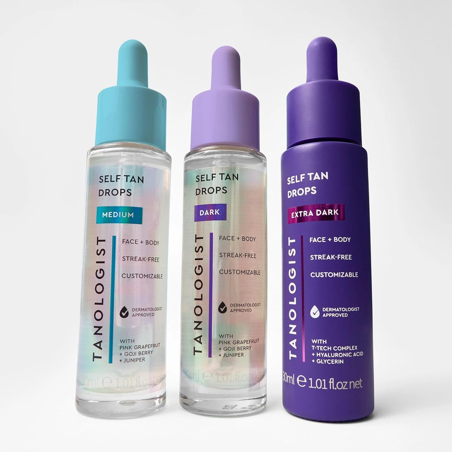 Tanologist Dark Self Tan Drops - Streak-Free Body & Face Tanning Solution | Vegan, 1.01 fl. oz/30 ml