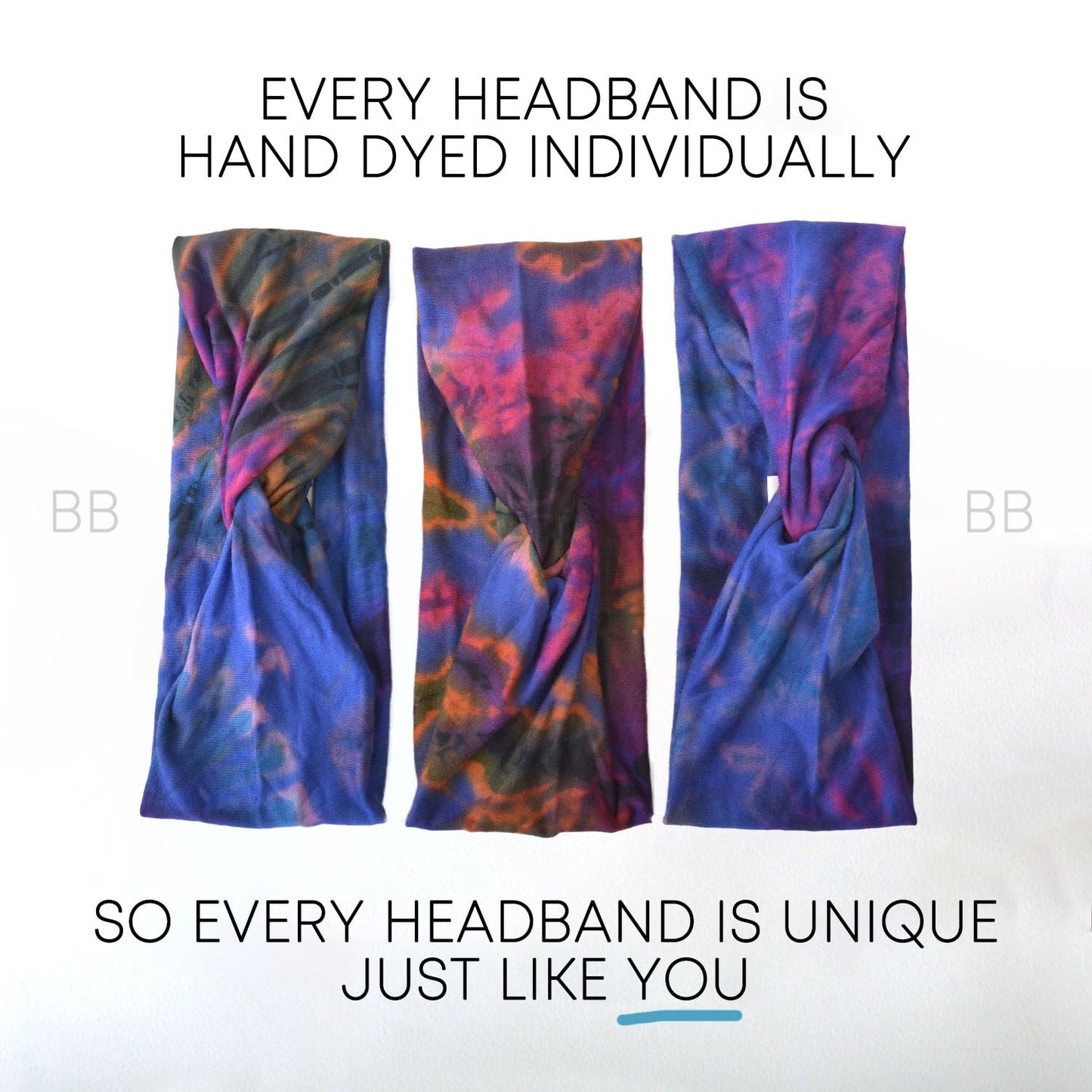 Multiuse Headband Hair Wrap for Women & Men, Casual Headwear & Wide Gym Wrap Headband Tie-Dye D