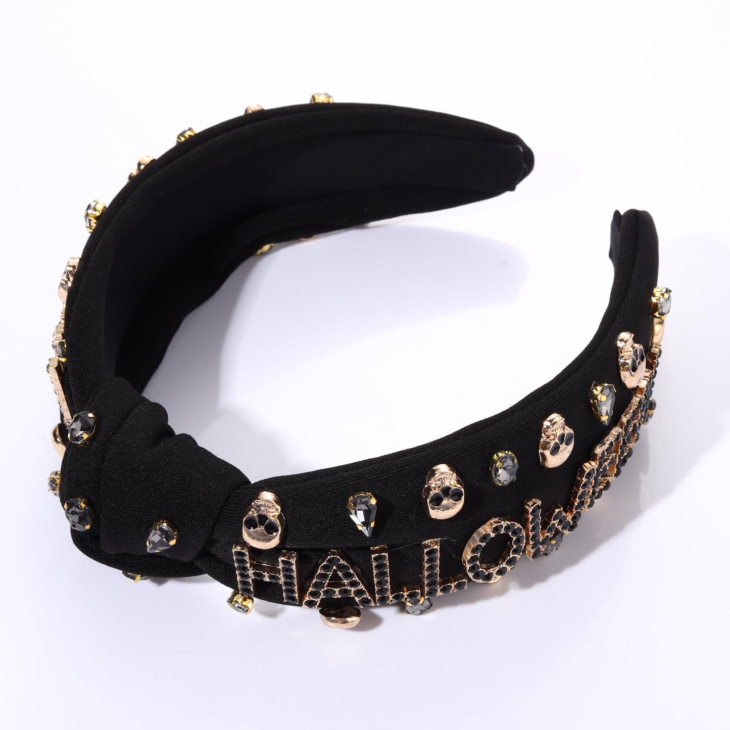 CEALXHENY Halloween Headbands for Women Halloween Accessories Embellished Rhinestone Crsytal Top Knot Headbands Halloween Costume Party Hair Accessory