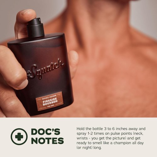 Dr. Squatch Natural Cologne for Men - Fireside Bourbon Scent with Scent-Lock Technology - 1.7 fl oz