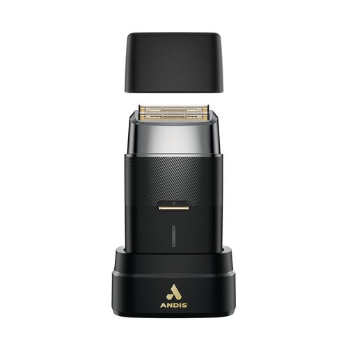 Andis Pro Foil Plus II Cordless Shaver - Gold Titanium Foils, Lithium Ion Battery, USB-C Charging Stand