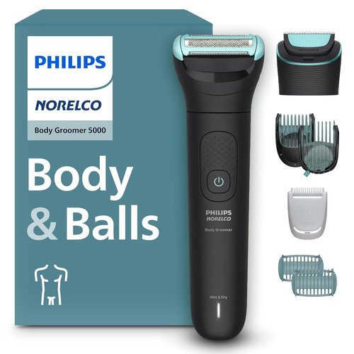 Philips Norelco Body Groomer 5000 Series - Dual 100% Showerproof Hair Trimmer & Shaver for Men | BG5495/50