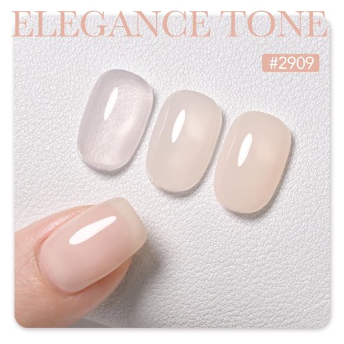 GAOY Nude Jelly Gel Nail Polish, 16ml Sheer Translucent Netural Soak Off Gel Polish, UV Light Cure for Nail Art DIY at Home, 2909 Elegance Tone