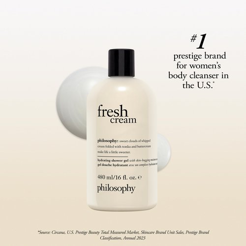 philosophy fresh cream shower gel - with notes of vanilla, whipped cream & tonka bean