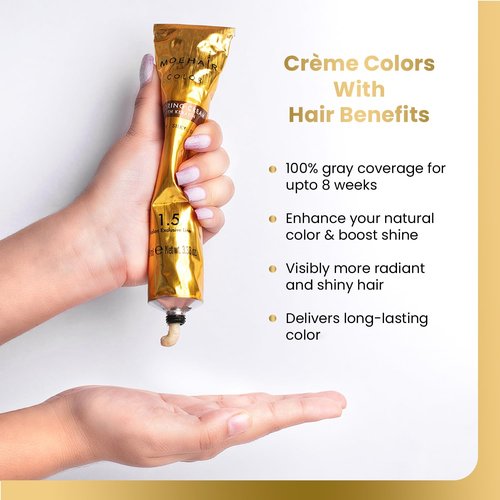 MOEHAIR 6NN Permanent Hair Color - Dark Blonde Intense | 100% Gray Coverage | Keratin Infused, Non-Drippy (3.38 Oz)
