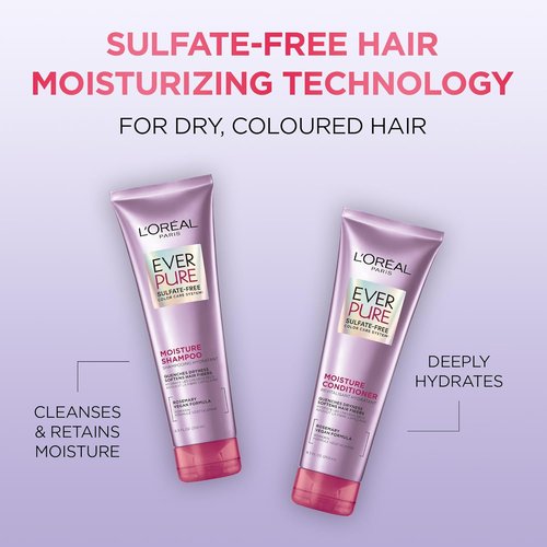 L’Oréal Paris EverPure Moisture Shampoo - Sulfate-Free Formula for Color-Treated Hair | 8.5 Fl Oz