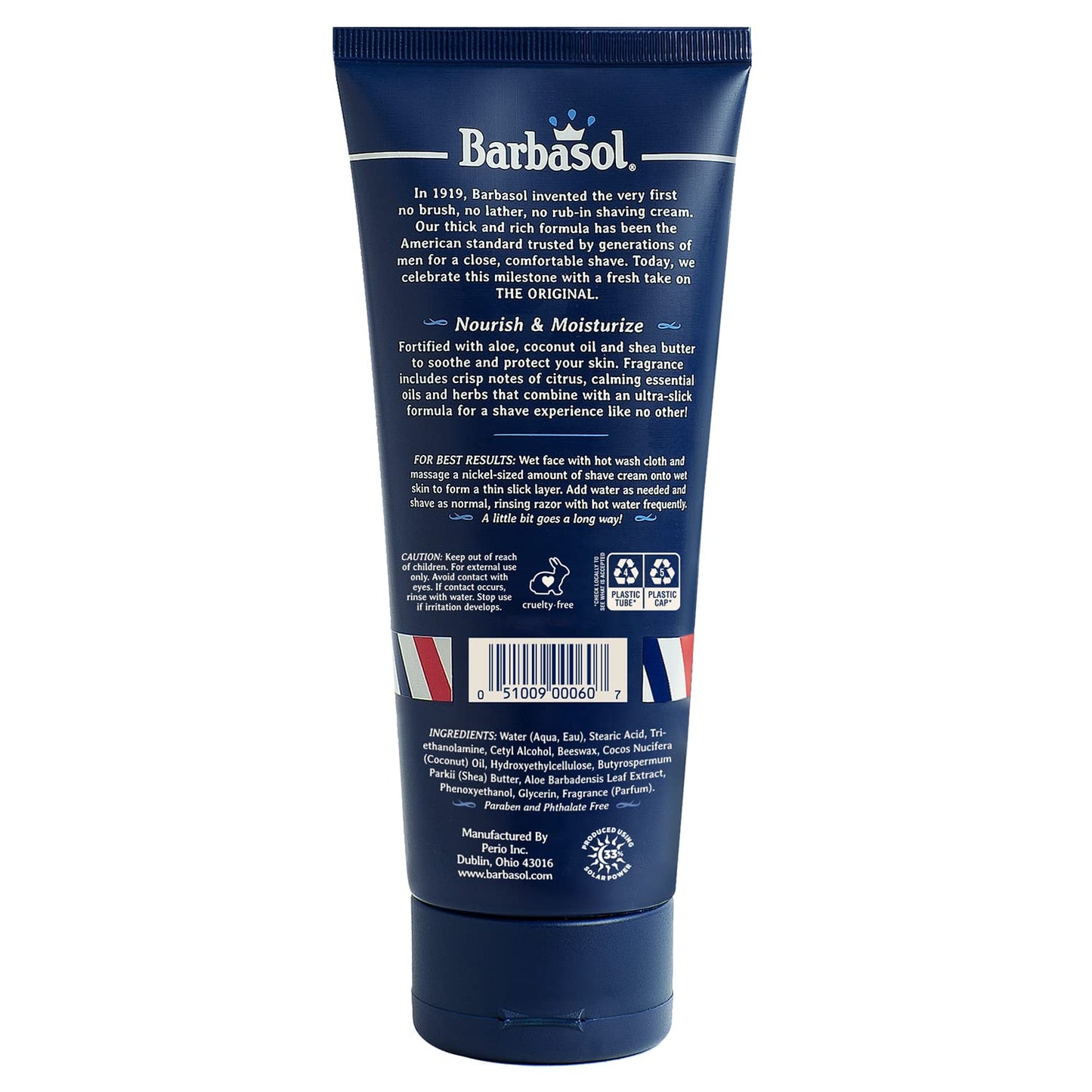 Barbasol 1919 Classic Shaving Cream - Non-Aerosol Formula with Aloe & Coconut Oil | 6 OZ Made in USA