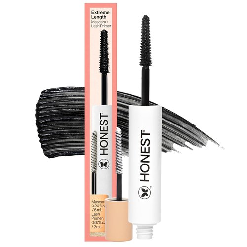 Honest Beauty 2-in-1 Extreme Length Mascara & Lash Primer - Lengthening & Volumizing | Black, 0.27 fl oz