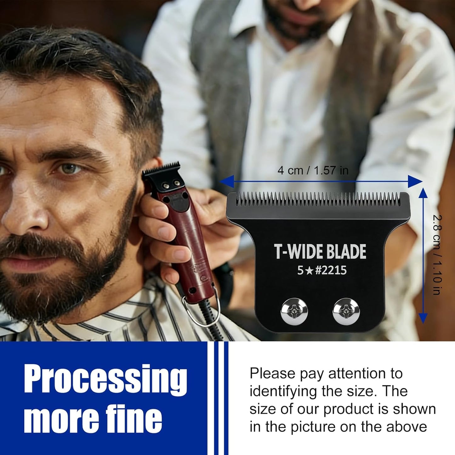 Wahl 5 Star Detailer Li Trimmer Replacement Blades - Adjustable Zero-Gap Stainless Steel, Black - 1 Pack