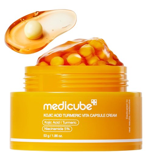 Medicube Capsule Cream - Kojic Acid & Turmeric for Uneven Skin Tone | Radiance Boosting Korean Skincare, 1.86 oz