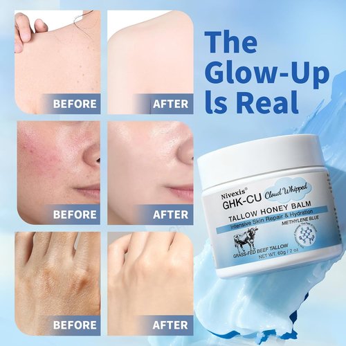 Regine Switzerland Copper Peptides GHK-Cu Whipped Beef Tallow - Anti-Aging Moisturizer for All Skin Types, 2 Oz