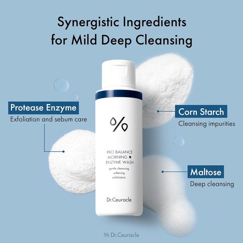 Dr.Ceuracle Pro Balance Enzyme Powder Face Wash - Natural Korean Cleanser for Deep Pore Cleansing & pH Balance
