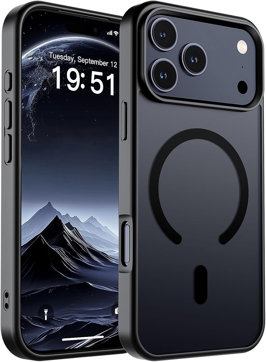 SUPFINE iPhone 17 Pro Max Case - Military Grade Drop Protection | Translucent Matte, Shockproof, Anti-Fingerprint, Black