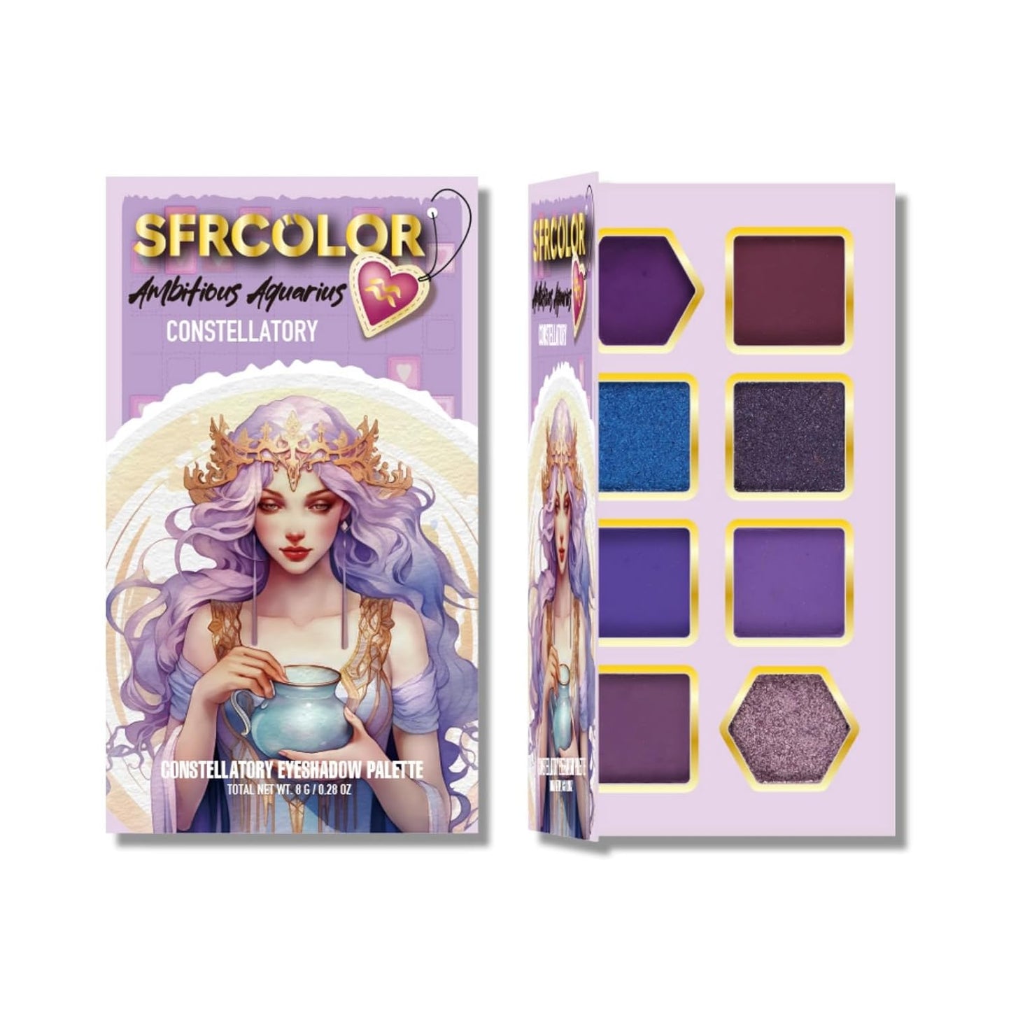 Skiennix 12-Color Zodiac Eyeshadow Palette - Highly Pigmented Matte & Metallic Shades for Daily & Professional Use