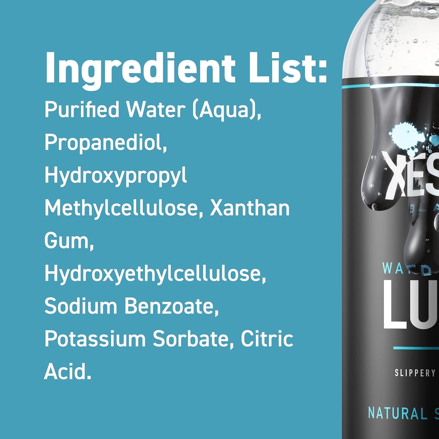 XESSO Water-Based Lube - All-Natural Hypoallergenic Massage Gel | 32 fl oz, pH-Balanced, Glycerin-Free