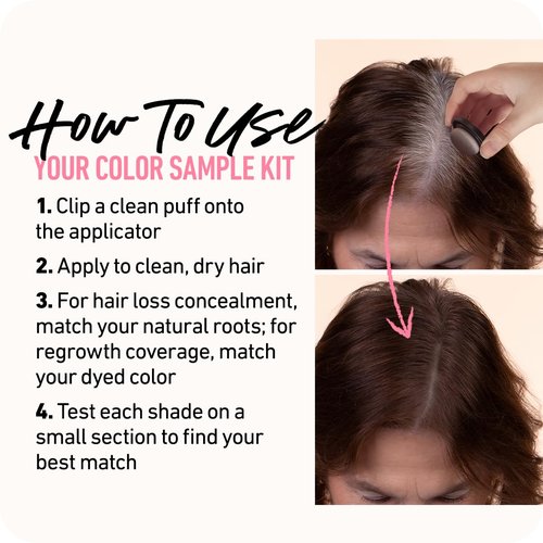 BOLDIFY Hairline Powder Color Sample Kit - Root Touch Up Hair Color for Gray Coverage - Bald Spot Concealing Hair Powder for Women & Men - 24-Hour Stain-Proof - Light + Medium Browns