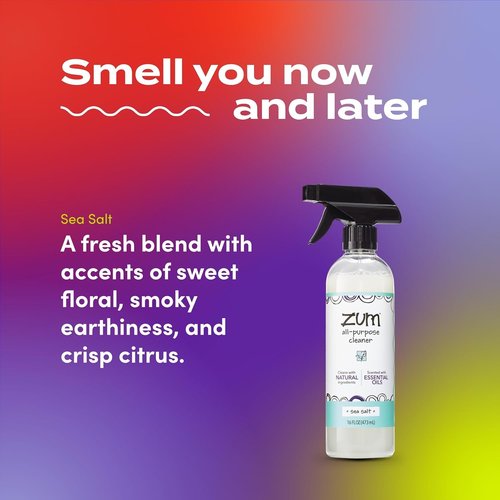 Indigo Wild Zum All-Purpose Cleaner - Natural Essential Oil Cleaner with Baking Soda - Sea Salt, 16 fl oz