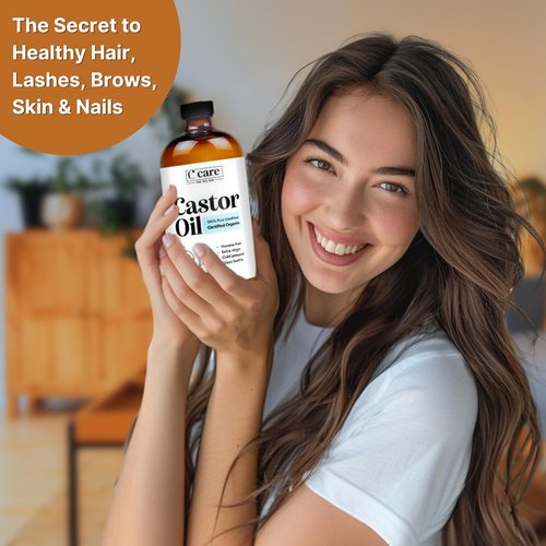 Castor Oil | 100% Pure Organic Cold Pressed | USDA Certified, Hexane Free | 16oz for Hair Growth & Skin Care