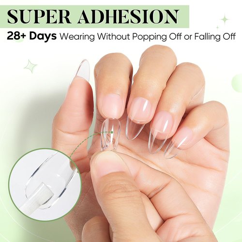Luxbon 2x15ml Blooming Nail Glue Gel, UV/LED Cured Gel Glue Polish Blossom Long Lasting For Press On Tips Fake Nails Full Cover Nails