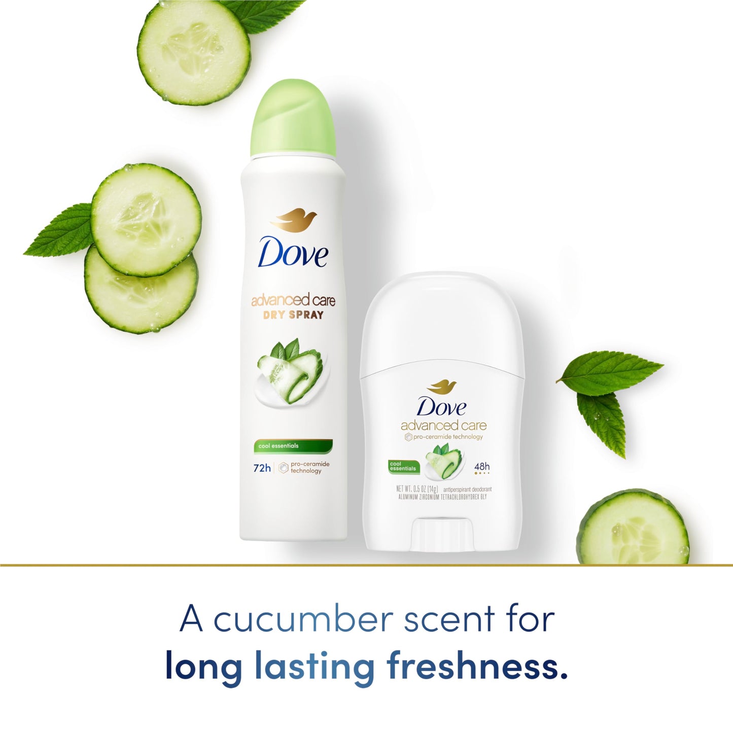 Dove Advanced Care Antiperspirant Deodorant Stick Cool Essentials 36 Ct for helping your skinbarrier repair after shaving 72h odor control and all-day sweatprotection with ProCeramide Technology 0.5oz