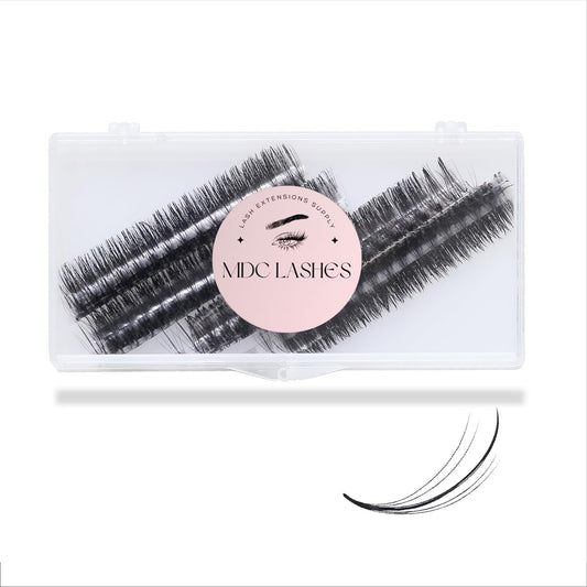 MDC LASHES Promade Wispy Lash Extension Volume Lashes 1000fans 0.05-0.07 Thickness, C/D/CC Curl, 8-18mm Loose Fans False Eyelashes 5D 7D 9D for Fluffy Eyelash Cluster, Soft, Long Lasting