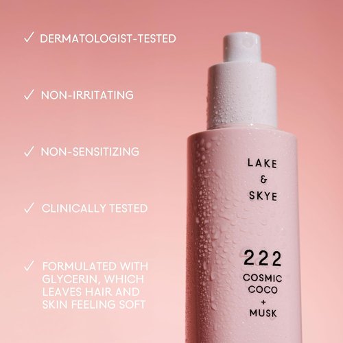 Lake & Skye 222 Cosmic Coco + Musk Hair & Body Mist - Hydrating & Softening 3.4 Fl Oz (100 mL)