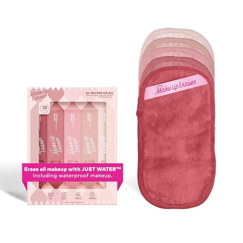 MakeUp Eraser Mini PRO 5-Pack Gift Set - Effortlessly Remove All Makeup With Just Water | Includes Waterproof Mascara & More