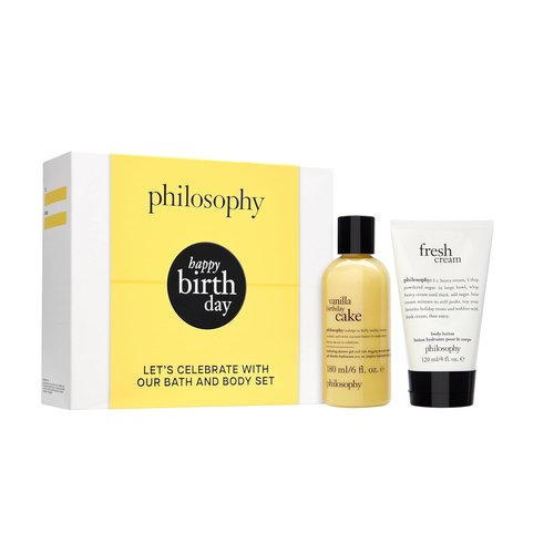 Philosophy Happy Birthday Gift Set | 2-Pc. Vanilla Cake Shower Gel & Fresh Cream Lotion - Moisturizing Duo