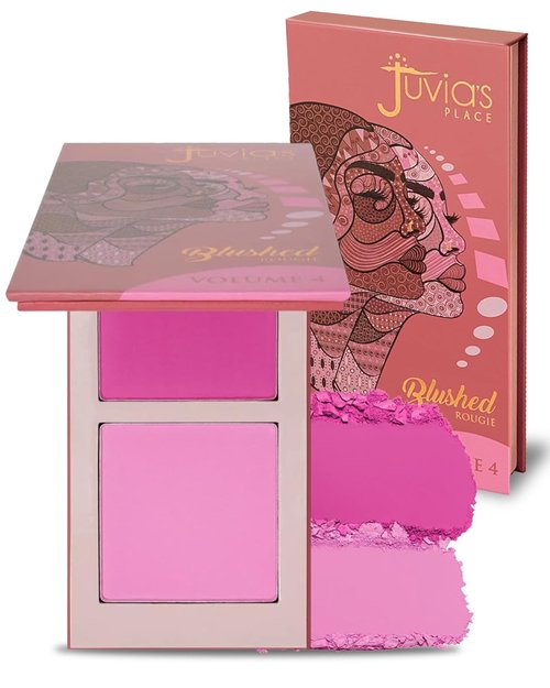 Juvia's Place Blushed Duo Blush Volume 4 - Two-Tone Pigmented Mineral Powder for Rosy, Natural Cheeks