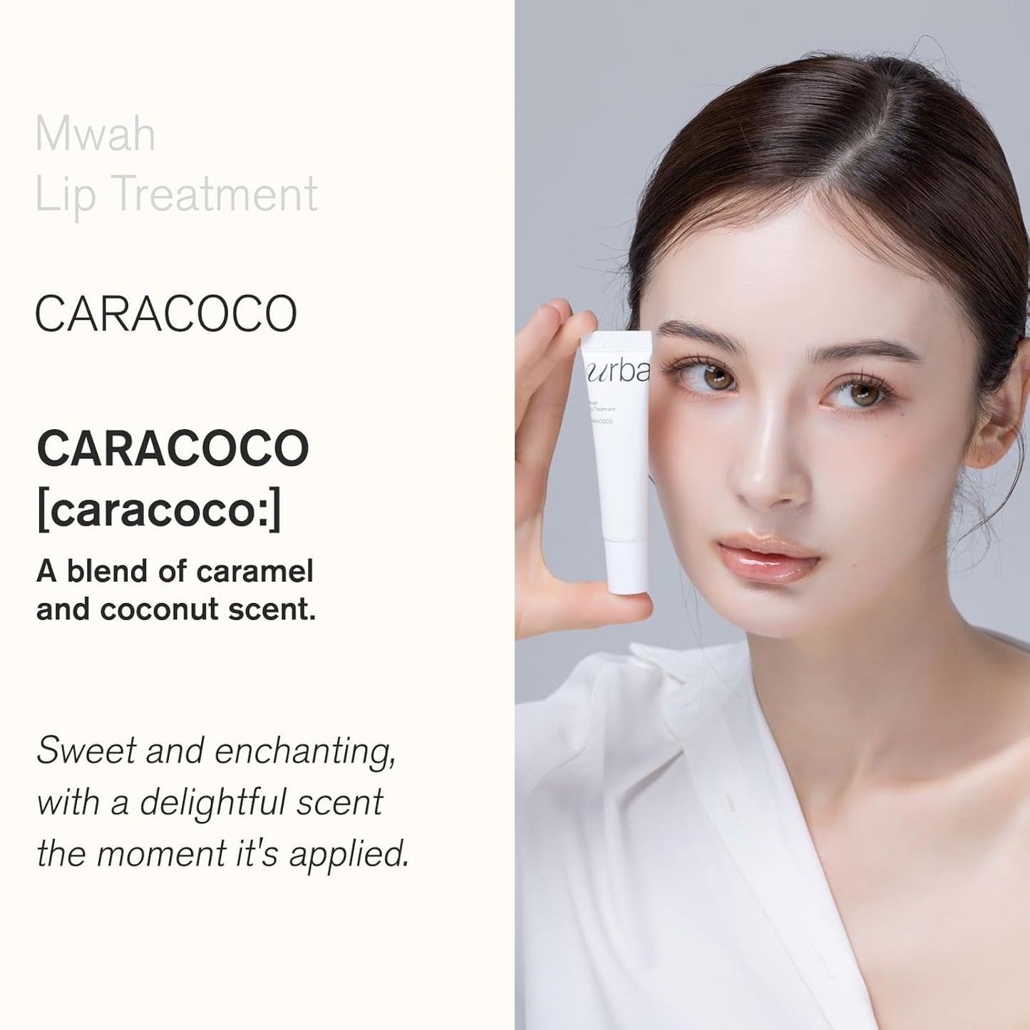 Urbanand Mwah Lip Treatment - Vegan Korean Glossy Lip Balm with Shea Butter & Peptides for Dry Lips (13g)