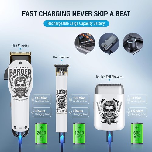 BESTBOMG® Hair Clippers - Professional Beard Trimmer Kit with Ceramic T-Blade for Men | Perfect for Barbers & Gifts