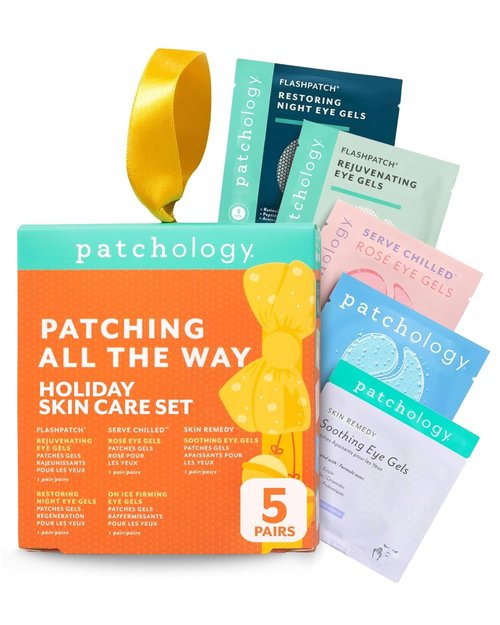 Patchology Patching All The Way Gift Set - Hydrating Under Eye Masks with Collagen & Retinol | 5-Pair Sampler for Puffy Eyes