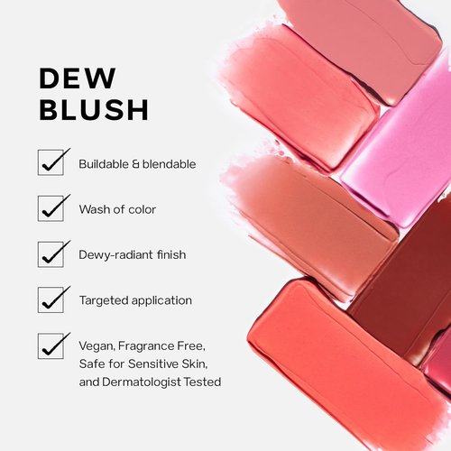 Saie Dew Liquid Blush - Hydrating Cream Blush Stick for a Natural Flush | Glowy Makeup Essential (.40 oz)
