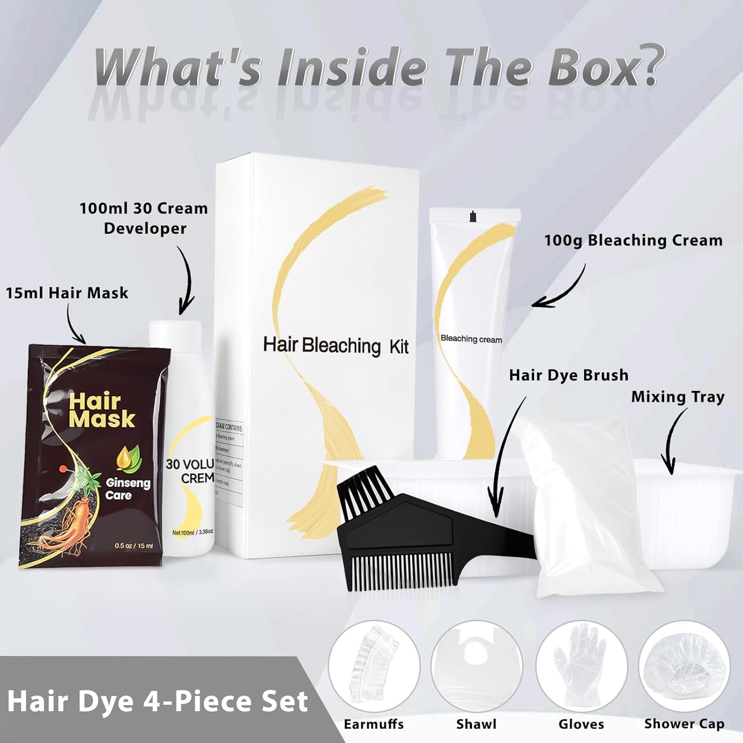 Skiennix Gentle Cream Hair Bleach Kit - Ammonia-Free, Lifts Up to 8 Levels | No-Drip Lightening for Home Use