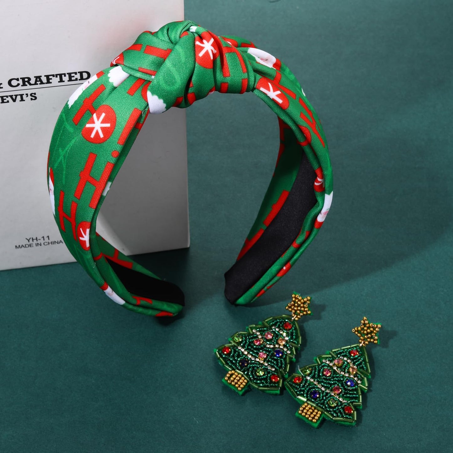 PHALIN Christmas Headband for Women Christmas Hair Accessories Cute Reindeer Xmas Tree Snowflake Santa Claus Knotted Headband Xmas Outfits Accessory Holiday Party Jewelry Gifts