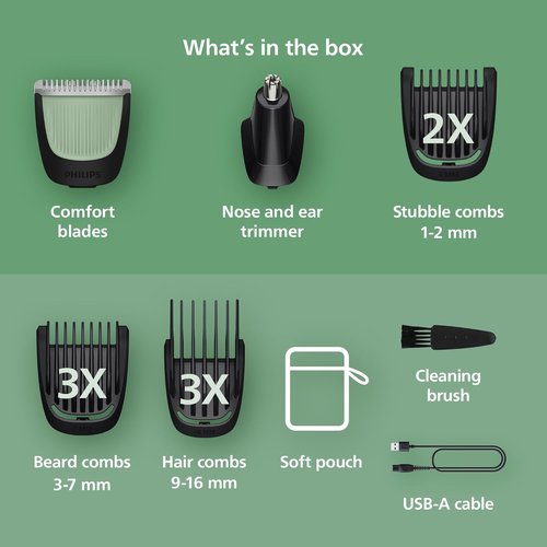 Philips Norelco 13-in-1 Trimmer - Beard Styler & Hair Clipper with 9 Length Settings & Skin-Friendly Blades