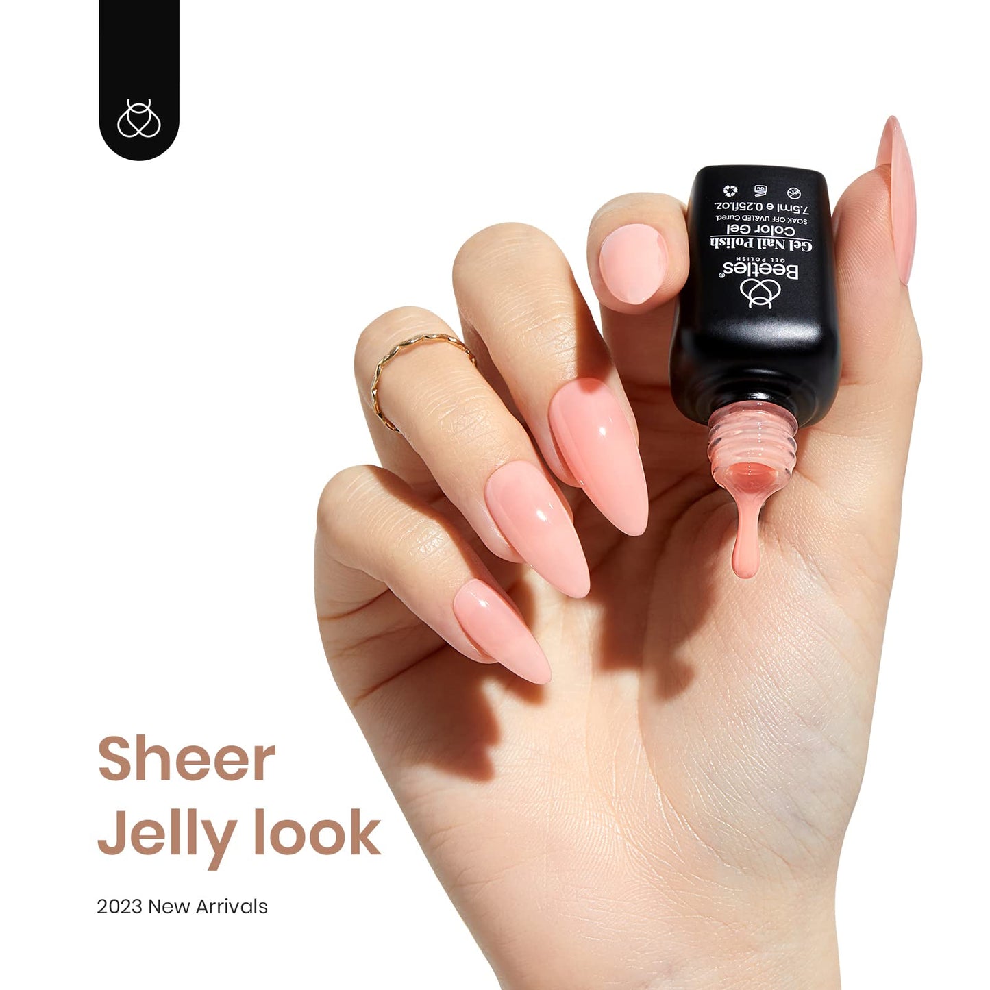 Beetles Jelly Gel Nail Polish Set, 6 Colors Milky White Sheer Pink Nude Gel Nail Kit Transparent Effect Spring Summer Gel Soak Off UV Ballet Dress DIY Manicure French Nail Art Gifts for Women