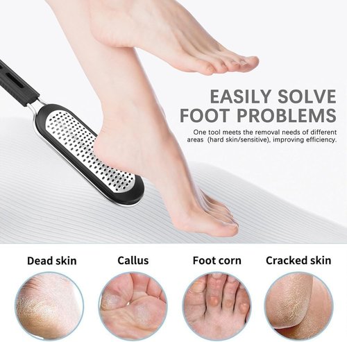 FREATECH 2-in-1 Nano Glass & Stainless Steel Foot File - Professional Callus Remover for Smooth Exfoliation