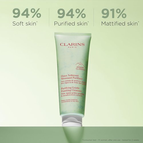 Clarins Purifying Gentle Foaming Face Cleanser - Cleanses & Mattifies for Combination to Oily Skin