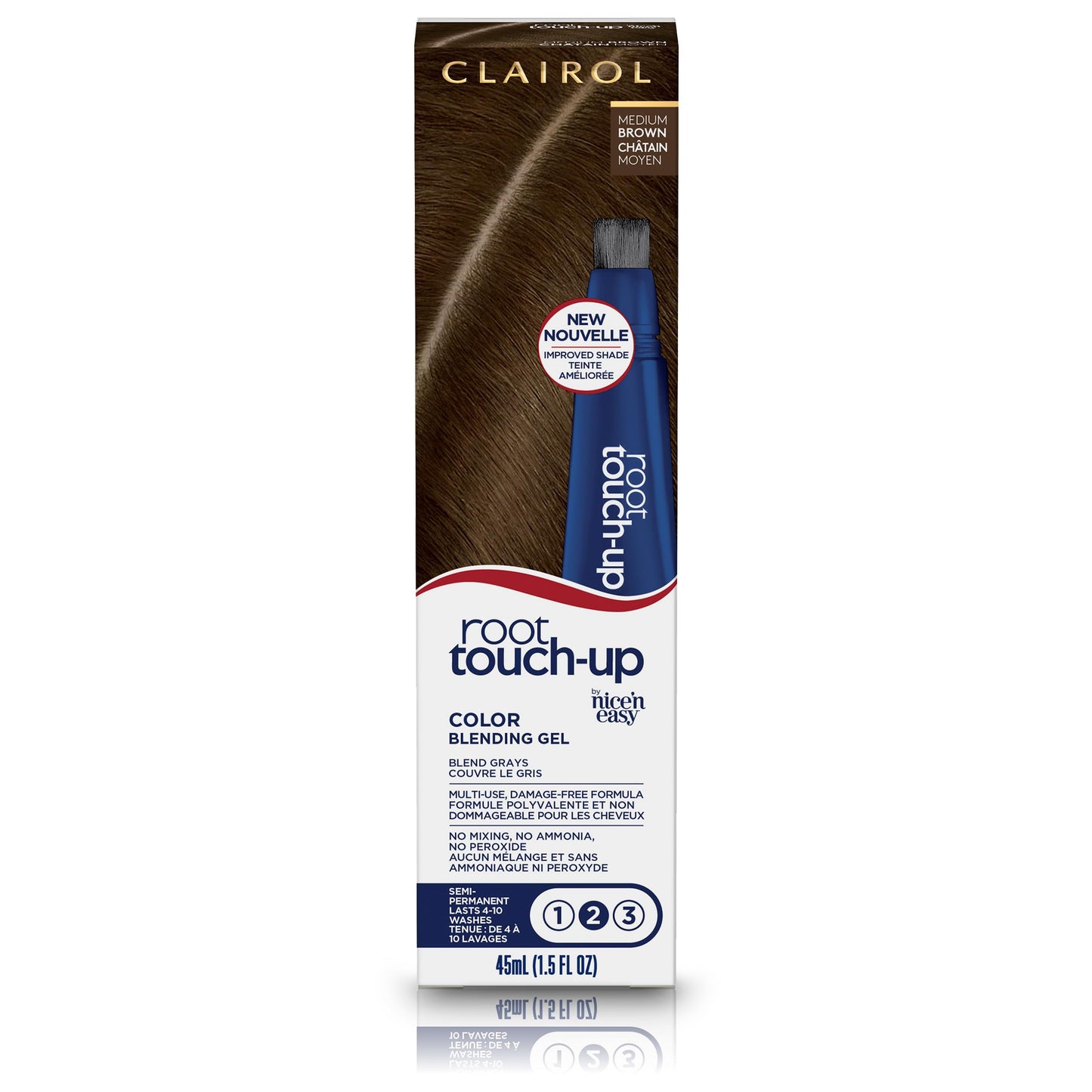 Clairol Root Touch-Up Semi-Permanent Hair Color Blending Gel, 5 Medium Brown, Pack of 1