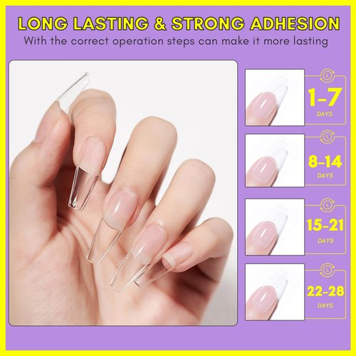 Makartt Gel Nail Glue: 3 in 1 Nail Glue for Acrylic Nails Extension Super Strong Adhesive Long Lasting Brush on Glues for Tips, Base Coat & Slip Solution, & Stick Rhinestone, Curing Needed, 15ml