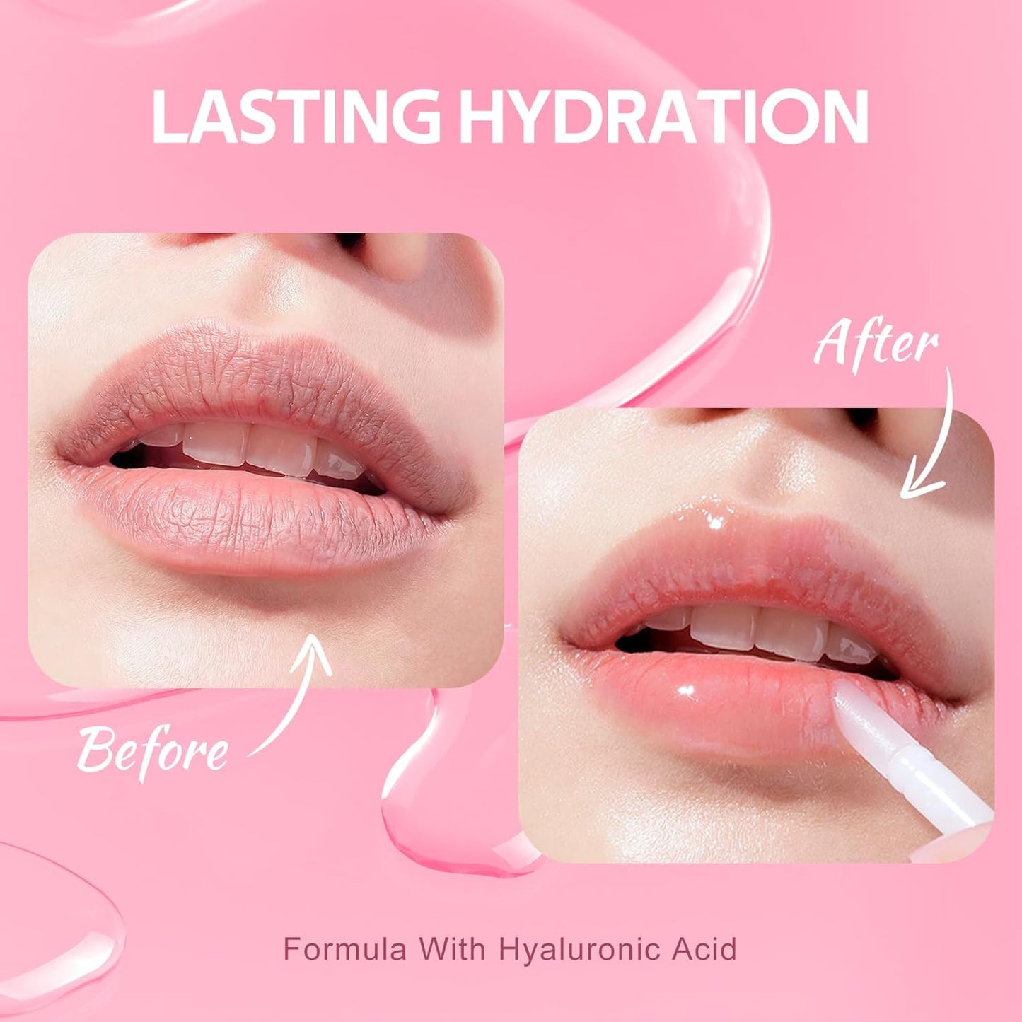 Skiennix Color Nymph Lip Oil & Gloss Set - Hydrating, Non-Sticky Lip Makeup with Jojoba Oil & Hyaluronic Acid | #04 Ballet Pink